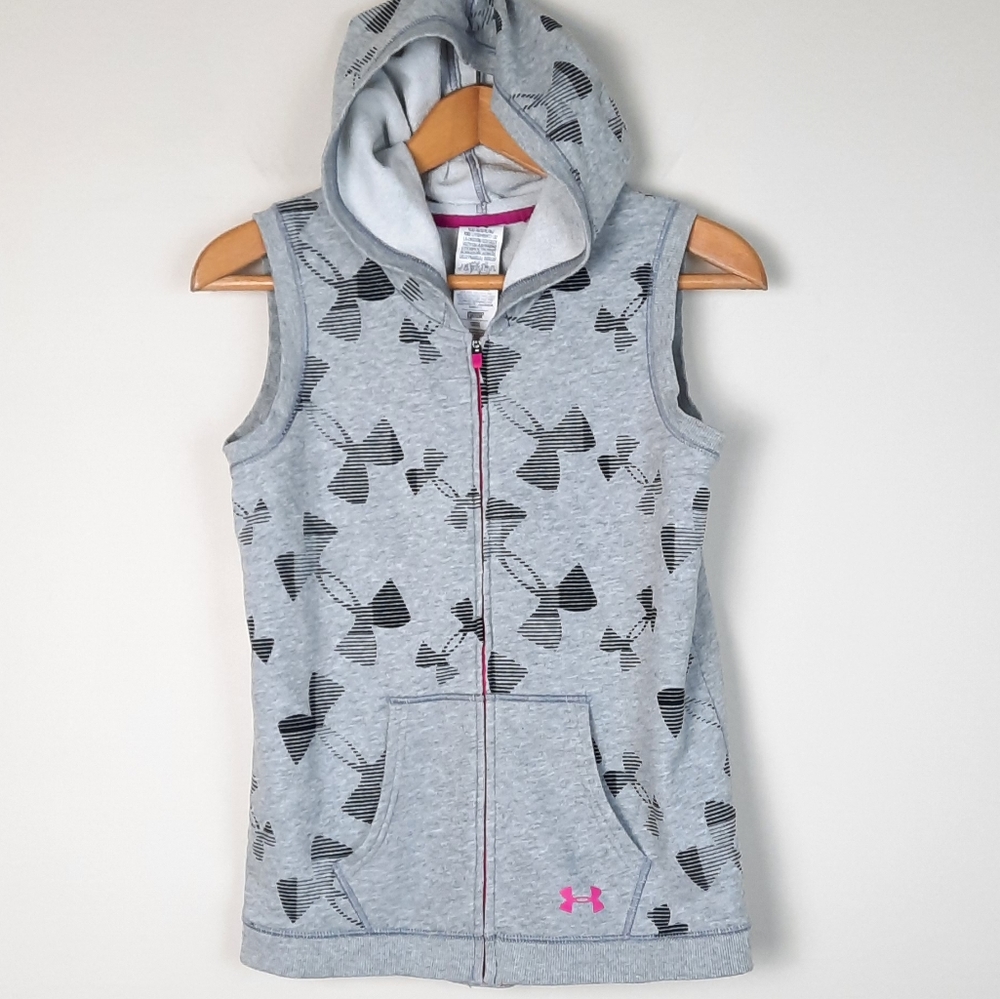 Under Armour YLG Girls Hooded Vest Gray A0203
